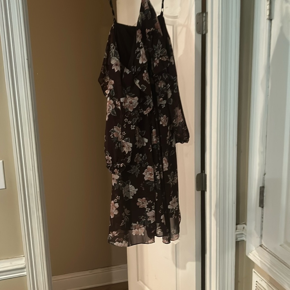 Floral cold shoulder dress
